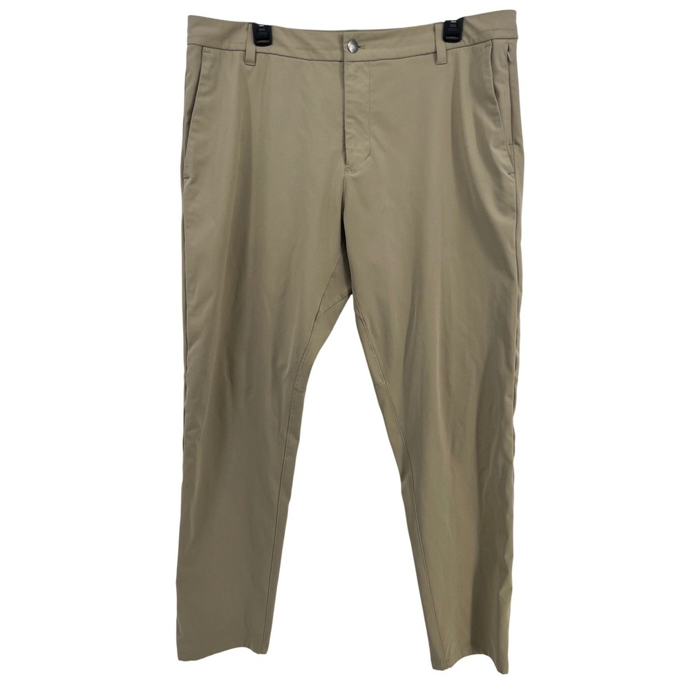 Lululemon Commission Pant Classic Warpstreme Khaki Tan Mens 36 LM5AEXS